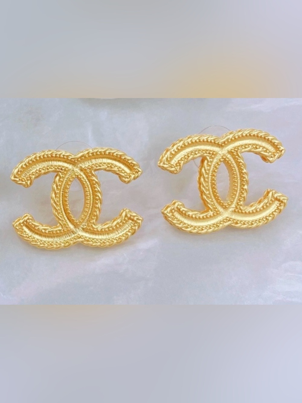 ✨ChaneI. Gold-Tone Stud Earrings